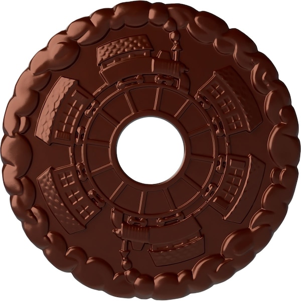 Ekena Millwork Kendall Train Station Medallion (Canopies up to 3 7/8"), 18 1/2"OD x 3 7/8"ID x 1"P, Antique Copper CM18KDACS - main